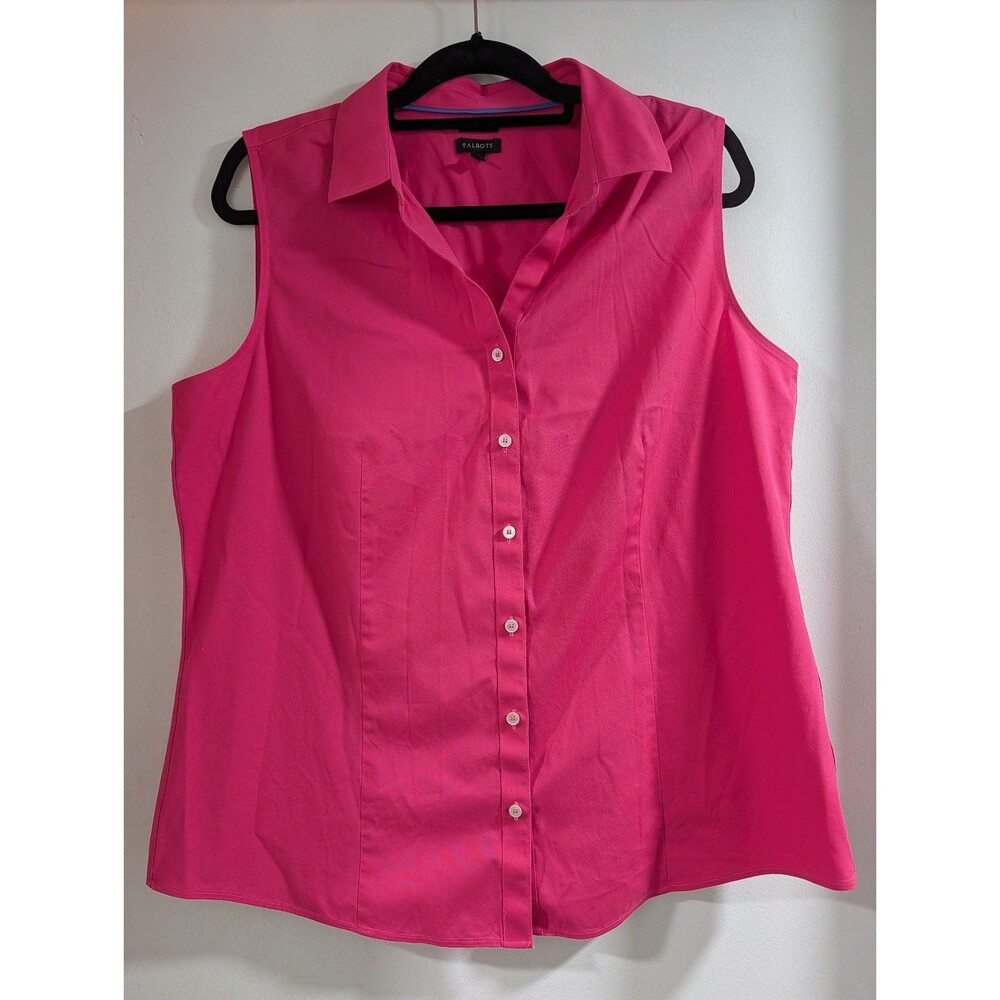 Talbots Women's Pink Sleeveless Button Down Shirt
